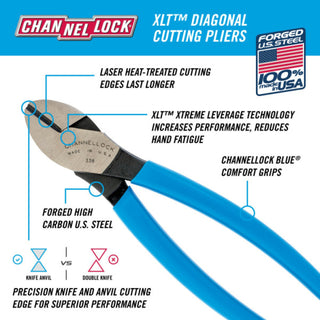 Channellock 338 BULK 8-inch XLT Diagonal Cutting Pliers