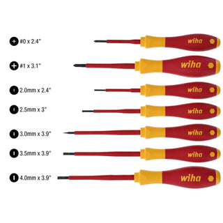 Wiha Tools 32188 7 Piece Insulated Slotted and Phillips Small Drivers Set