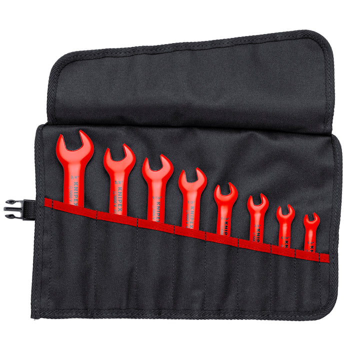Knipex 98 99 13 S4 8 Pc Open End Wrench Set, SAE-1000V Insulated