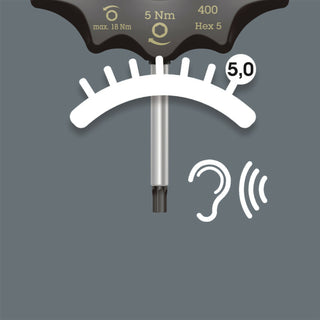 Wera 400 Hex Torque-indicator, 5 x 5.0 Nm