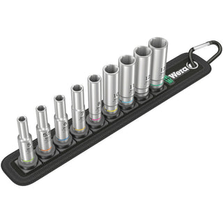 Wera Belt A Deep 1 socket set, 1/4" drive, 9 pieces