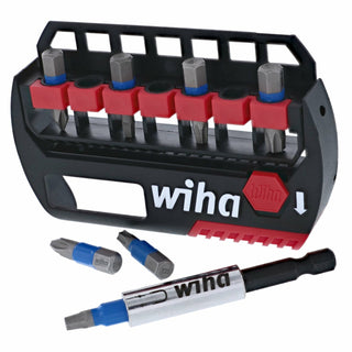 Wiha Tools 70098 8 Piece TerminatorBlue Impact Bit Set With Magnetic Bit Holder - 1 Inch Bits