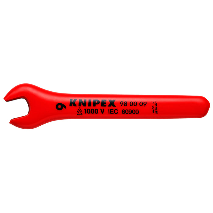 Knipex 98 00 09 4 1/4" Open End Wrench-1000V Insulated, 9 mm