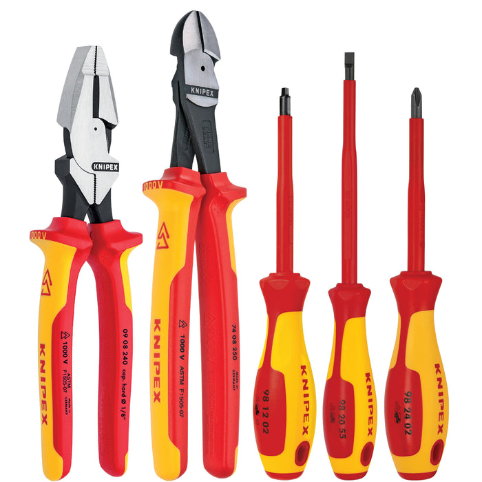 Knipex 9K 98 98 22 US 5 Pc Pliers/Screwdriver Tool Set-1000V Insulated