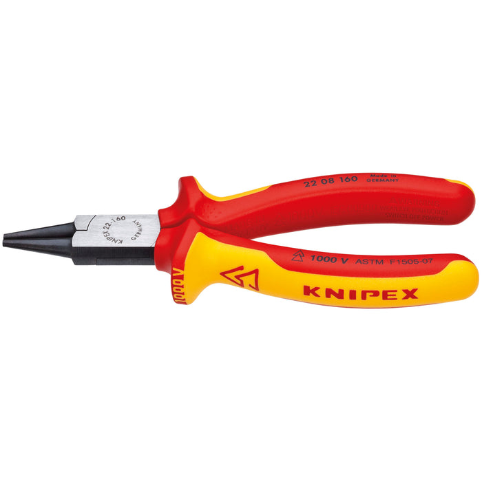 Knipex 22 08 160 SBA 6 1/4" Round Nose Pliers-1000V Insulated