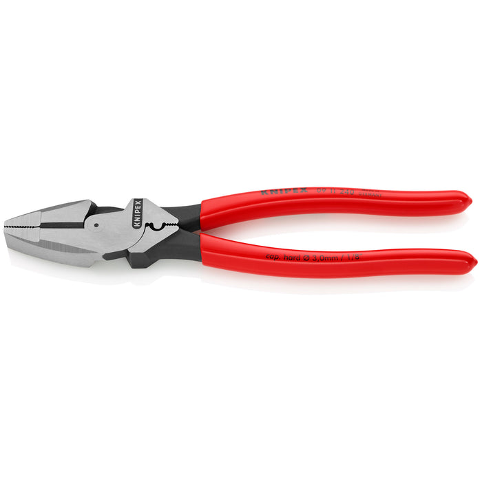 Knipex 09 11 240 9 1/2" High Leverage Lineman's Pliers New England with Fish Tape Puller & Crimper