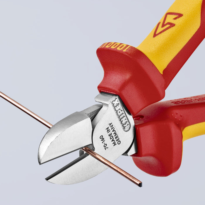 Knipex 70 06 160 T 6 1/4" Diagonal Cutters-1000V Insulated-Tethered Attachment