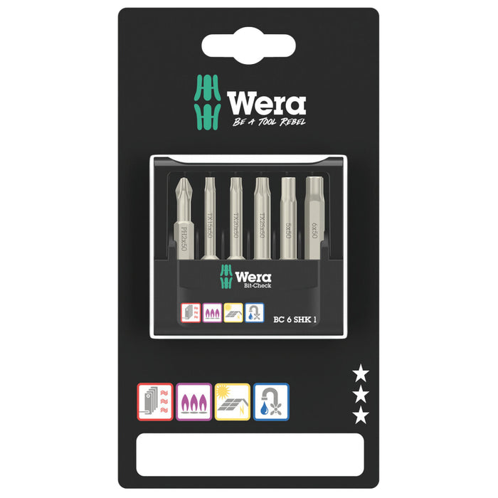 Wera Bit-Check 6 SHK 1 SB, 6 Pieces