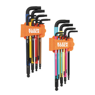 Klein Tools BLS18 Color Coded Hex Key Set, SAE and Metric, 18 Pc.