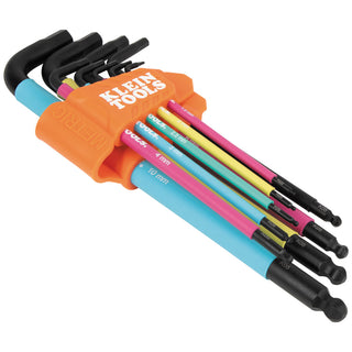 Klein Tools BLS9M Color Coded Extra-Long L Style Hex Key Caddy Set, Metric, 9 Pc.