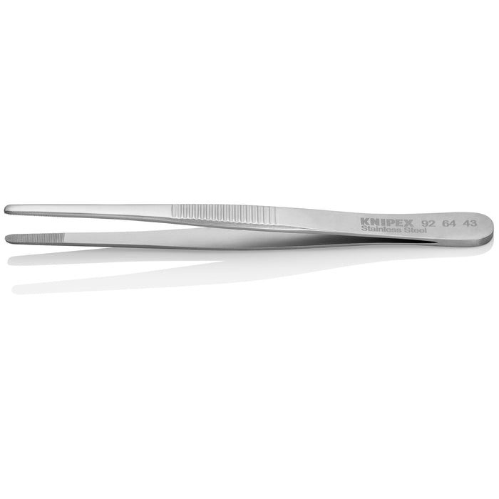 Knipex 92 64 43 4 3/4" Stainless Steel Gripping Tweezers-Blunt Tips