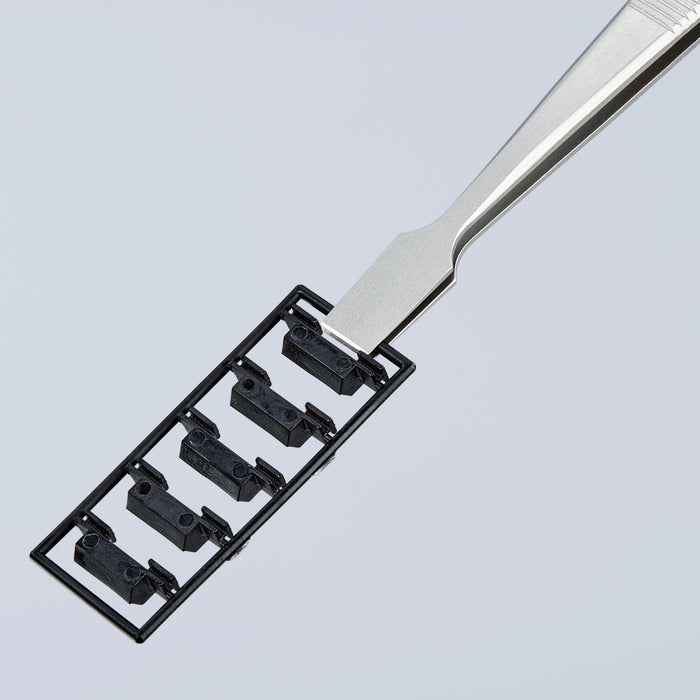 Knipex 92 01 05 4 3/4" Premium Stainless Steel Gripping Tweezers-Blunt Tips