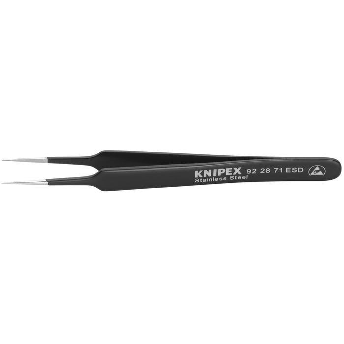 Knipex 92 28 71 ESD 4 1/4" Stainless Steel Gripping Tweezers-Needle-Point Tips-ESD