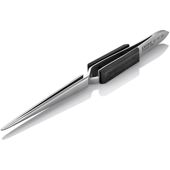 Knipex 92 95 89 6 1/4" Stainless Steel Gripping Cross-Over Tweezers-Blunt Tips