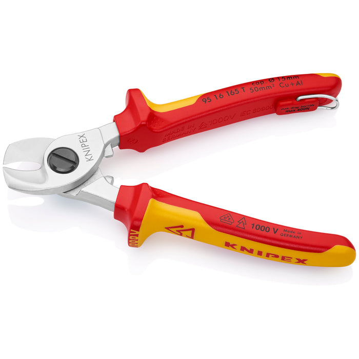 Knipex 95 16 165 T 6 1/2" Cable Shears-1000V Insulated, Tethered Attachment