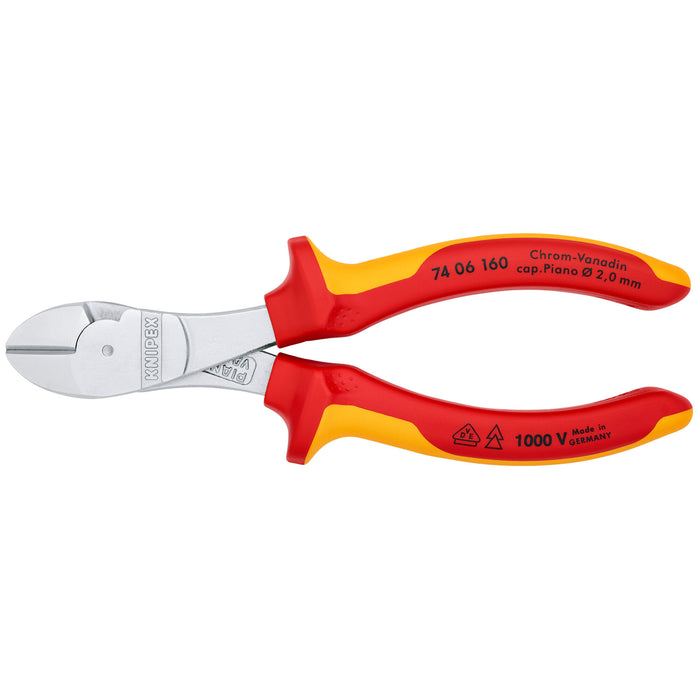 Knipex 74 06 160 6 1/4" High Leverage Diagonal Cutters-1000V Insulated