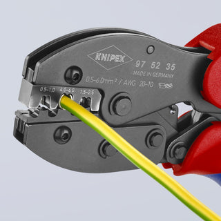 Knipex 97 52 35 8 1/2" Crimping Pliers For Non-Insulated Open Plug-Type Connectors (Plug Width 4.8 and 6.3 mm)