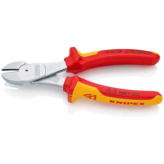 Knipex 74 06 180 7 1/4" High Leverage Diagonal Cutters-1000V Insulated