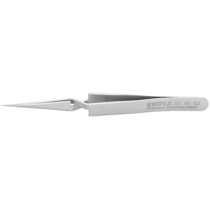 Knipex 92 91 02 4 3/4" Premium Stainless Steel Gripping Cross-Over Tweezers-Needle-Point Tips