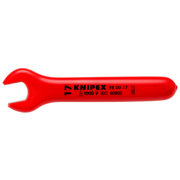 Knipex 98 00 17 6" Open End Wrench-1000V Insulated 17 mm