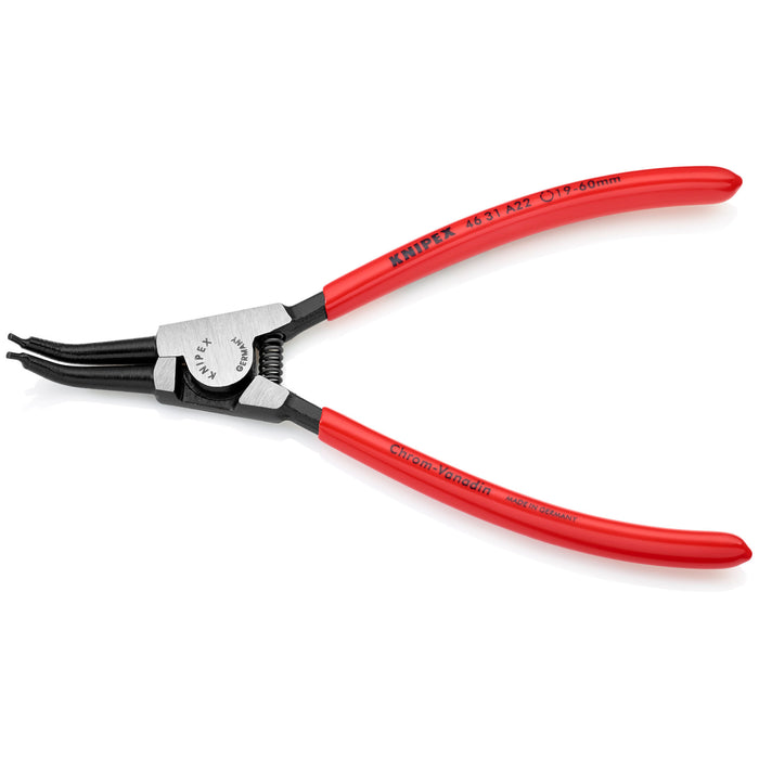 Knipex 46 31 A22 7 1/4" External 45° Angled Snap Ring Pliers-Forged Tips