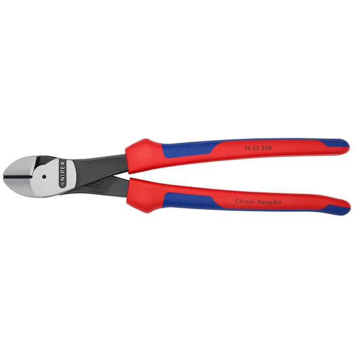 Knipex 74 22 250 10" High Leverage 12° Angled Diagonal Cutters