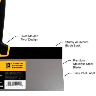 Dewalt DXTT-3-173 8/10/12 in. Stainless Steel Taping Knife Set with 16 in. Mud Pan