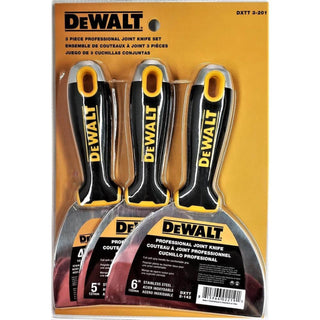 Dewalt DXTT-3-201 6 in. Stainless Steel Joint Knife Set - Soft Grip Handle - 3 Piece