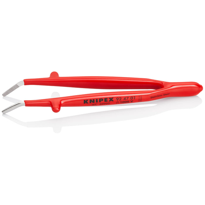 Knipex 92 47 01 5 1/2" Stainless Steel Gripping-30°Angled Tweezers-1000V Insulated