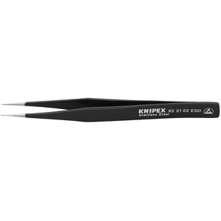 Knipex 92 21 02 ESD 5" Stainless Steel Gripping Tweezers-Pointed Tips-ESD