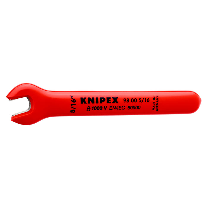 Knipex 98 00 5/16" 4 1/2" Open End Wrench-1000V Insulated, 5/16"