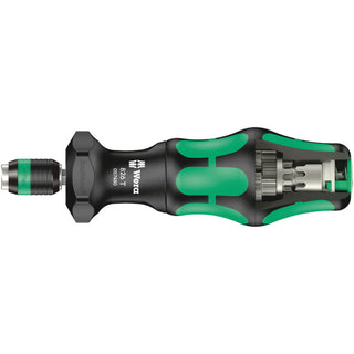 Wera 826 T Kraftform Turbo bit-holding screwdriver handle with Rapidaptor quick-release chuck, 1/4" x 146 mm