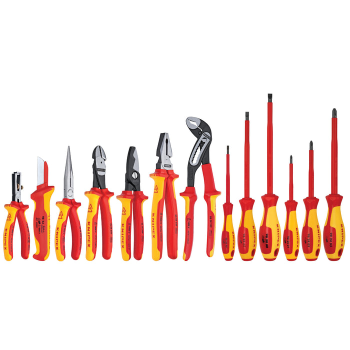 Knipex 9K 00 80 03 US 13 Pc Electricians Set In Tool Roll-1000V Insulated