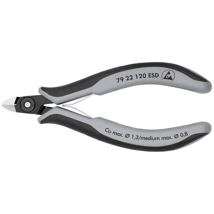 Knipex 79 22 120 ESD 4 3/4" Electronics Diagonal Cutters-ESD Handles