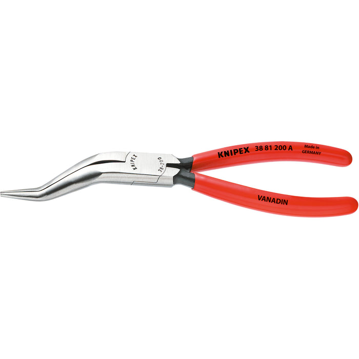 Knipex 38 81 200 A 8" Long Nose Pliers without Cutter-Double Angled