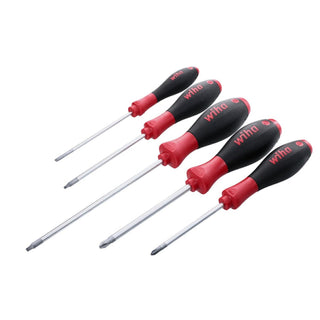 Wiha Tools 30286 5 Piece SoftFinish Slotted and Phillips and Square Screwdriver Set