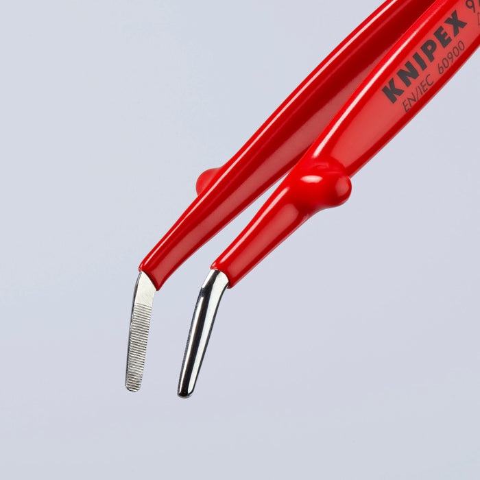 Knipex 92 47 01 5 1/2" Stainless Steel Gripping-30°Angled Tweezers-1000V Insulated