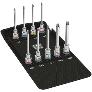 Wera 8767 C TORX® HF 3 Zyklop bit socket set with 1/2" drive, with holding function, 9 pieces