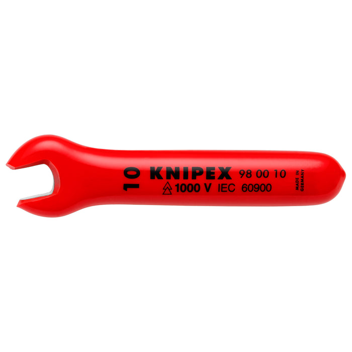 Knipex 98 00 10 4 1/4" Open End Wrench-1000V Insulated, 10 mm