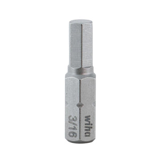 Wiha Tools 71345 Hex Insert Bit, 3/16" x 25mm 10 Pack