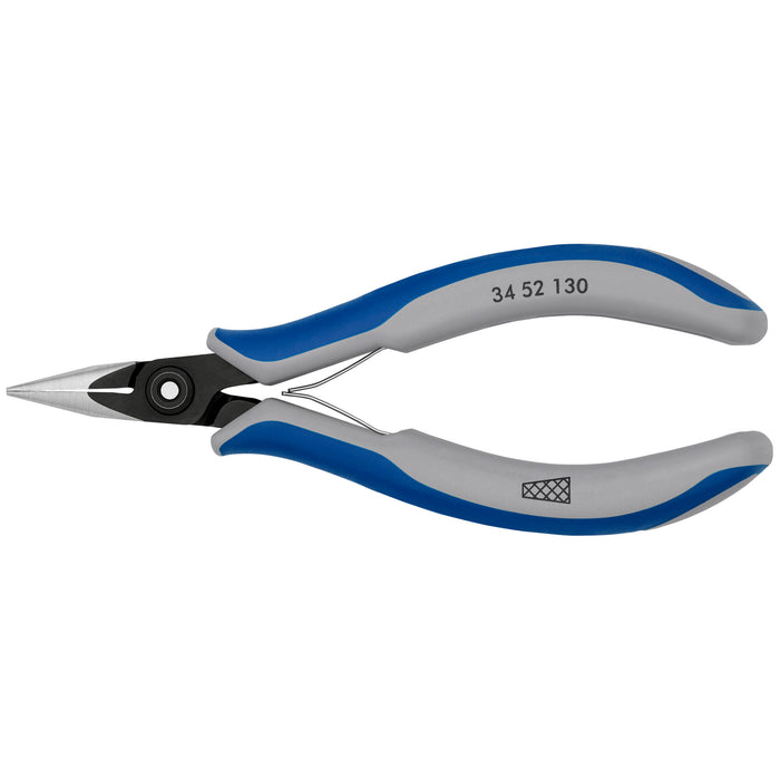 Knipex 34 52 130 5 1/4" Electronics Pliers-Half Round Tips, Cross-Hatched