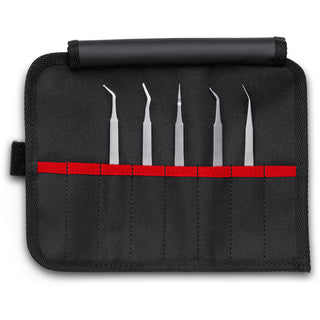 Knipex 92 00 03 5 Pc Stainless Steel Tweezers Set in Tool Roll-SMD