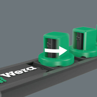 Wera Magnetic socket rail A Imperial 1 Zyklop socket set, 1/4" drive, imperial, 9 pieces