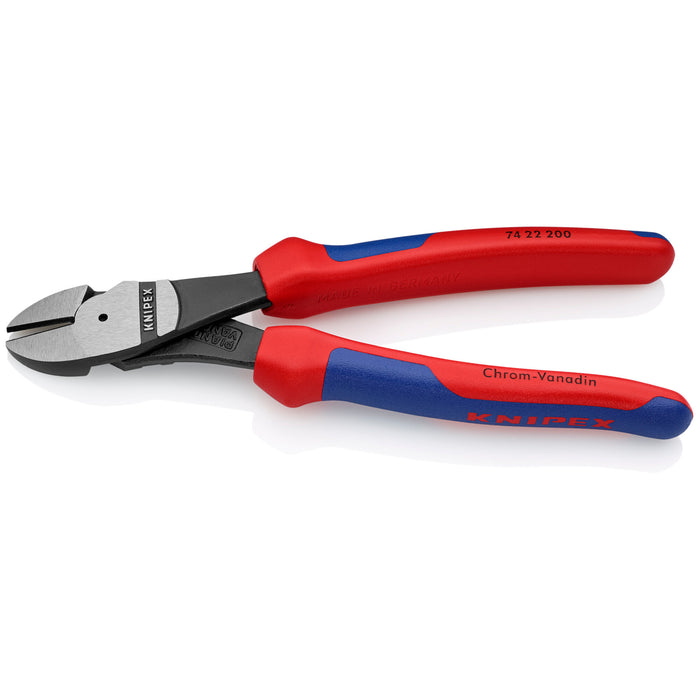 Knipex 74 22 200 8" High Leverage 12° Angled Diagonal Cutters