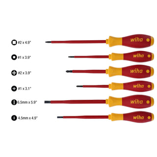 Wiha Tools 32196 6 Piece Insulated SlimLine Screwdriver Set