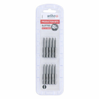 Wiha Tools 74010 Slotted Power Bit, 4.0 mm x .8 mm x 50 mm, 10 Pk.