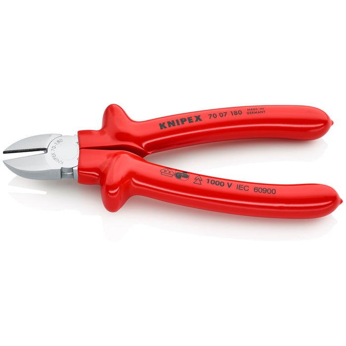 Knipex 70 07 180 7 1/4" Diagonal Cutters-1000V Insulated