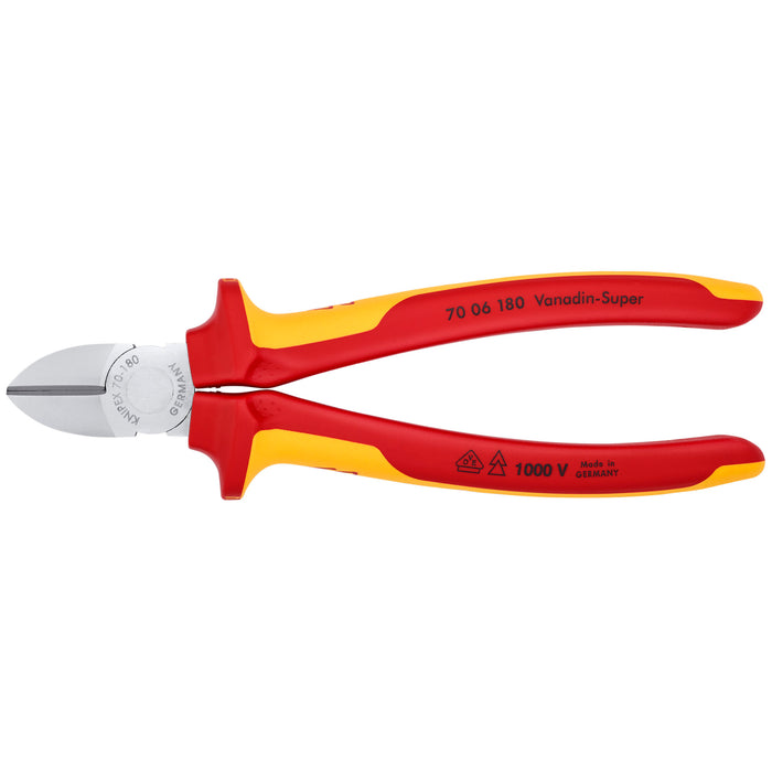 Knipex 70 06 180 7 1/4" Diagonal Cutters-1000V Insulated