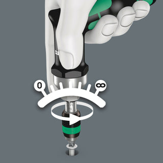 Wera Series 7400 Kraftform pistol handle, adjustable torque screwdrivers (3.0-8.8 Nm) with Rapidaptor quick-release chuck, 7443 x 4.0-8.8 Nm