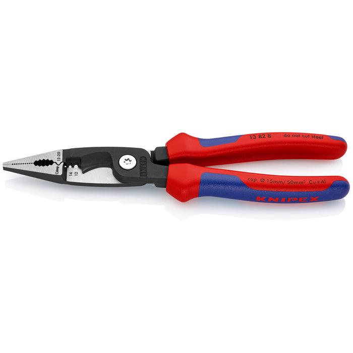 Knipex 13 82 8 8" 6-in-1 Electrical Installation Pliers 12 and 14 AWG